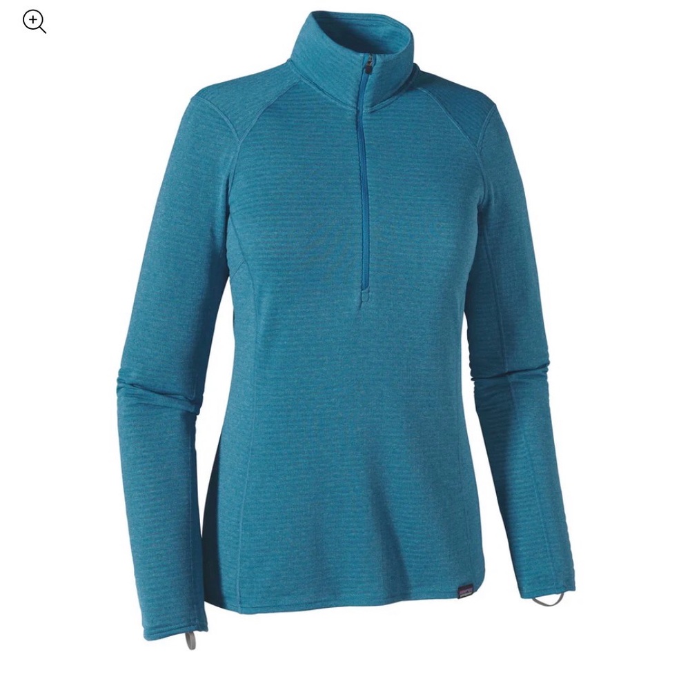 Patagonia Women's Underwater Blue Capilene Midweight Zip-Neck Long Sleeve